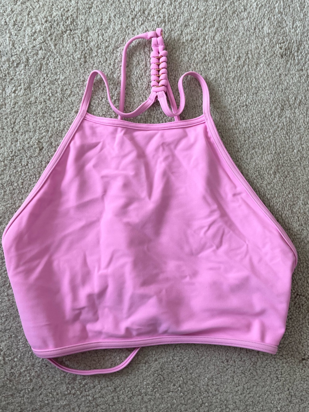 aerie Pink High Neck Bikini Top